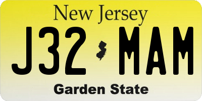 NJ license plate J32MAM