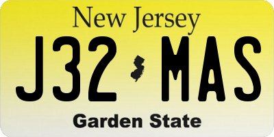 NJ license plate J32MAS