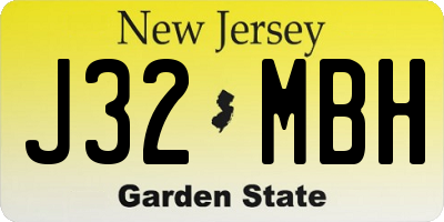NJ license plate J32MBH
