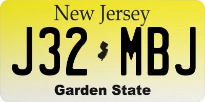 NJ license plate J32MBJ