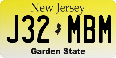 NJ license plate J32MBM