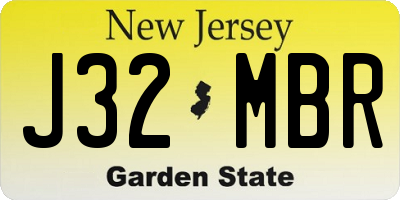 NJ license plate J32MBR