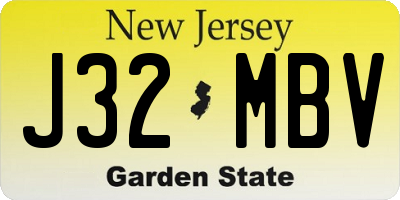 NJ license plate J32MBV