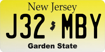 NJ license plate J32MBY