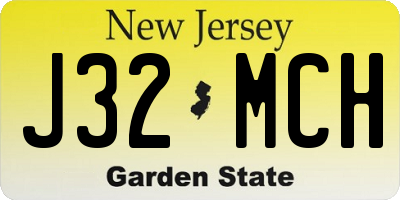NJ license plate J32MCH