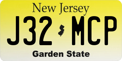 NJ license plate J32MCP
