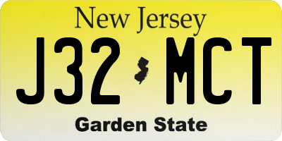 NJ license plate J32MCT