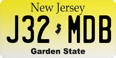 NJ license plate J32MDB