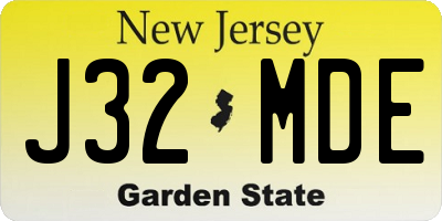 NJ license plate J32MDE