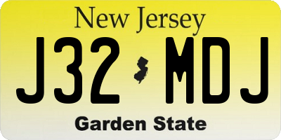 NJ license plate J32MDJ