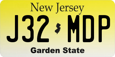 NJ license plate J32MDP