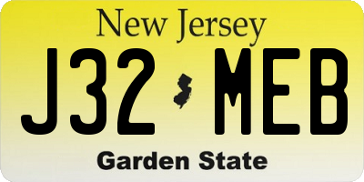 NJ license plate J32MEB