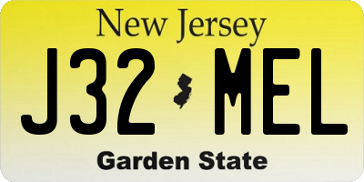 NJ license plate J32MEL