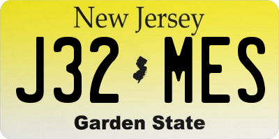 NJ license plate J32MES