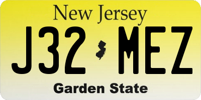 NJ license plate J32MEZ