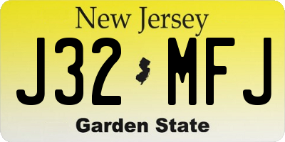 NJ license plate J32MFJ