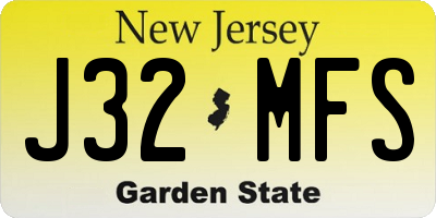 NJ license plate J32MFS