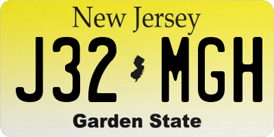 NJ license plate J32MGH