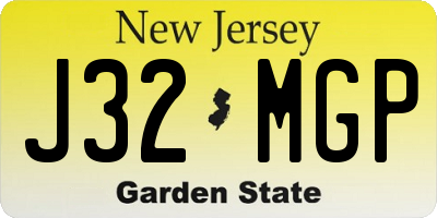 NJ license plate J32MGP