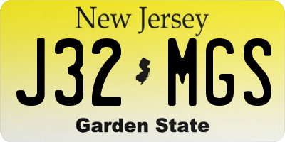 NJ license plate J32MGS