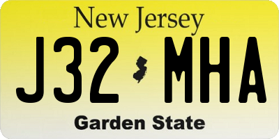 NJ license plate J32MHA