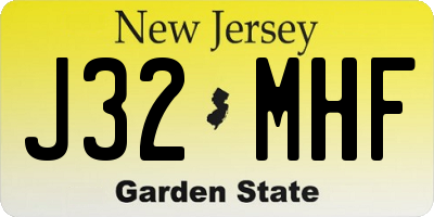 NJ license plate J32MHF