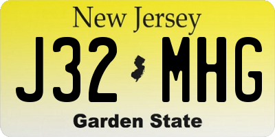 NJ license plate J32MHG