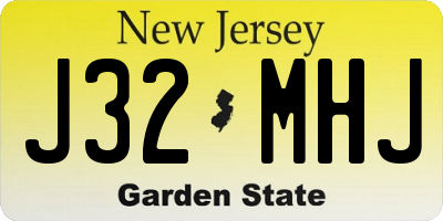 NJ license plate J32MHJ