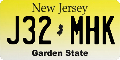 NJ license plate J32MHK