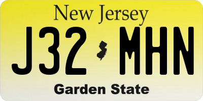NJ license plate J32MHN