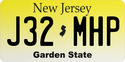 NJ license plate J32MHP