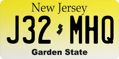 NJ license plate J32MHQ