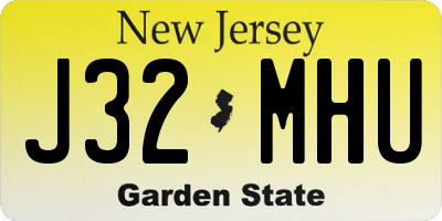 NJ license plate J32MHU