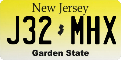 NJ license plate J32MHX