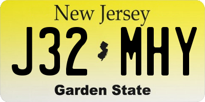 NJ license plate J32MHY