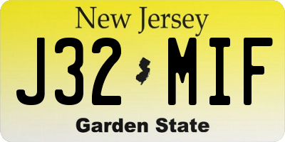 NJ license plate J32MIF