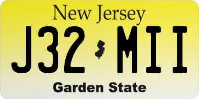 NJ license plate J32MII