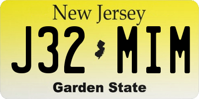 NJ license plate J32MIM
