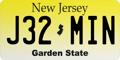 NJ license plate J32MIN