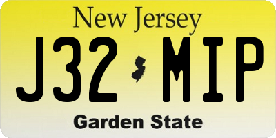 NJ license plate J32MIP