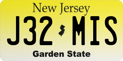 NJ license plate J32MIS