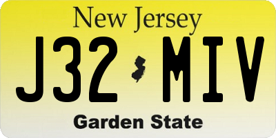 NJ license plate J32MIV