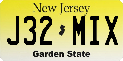NJ license plate J32MIX