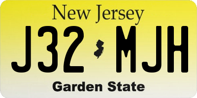 NJ license plate J32MJH