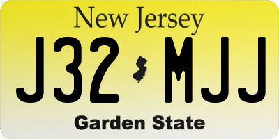 NJ license plate J32MJJ