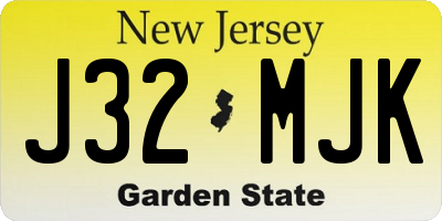 NJ license plate J32MJK