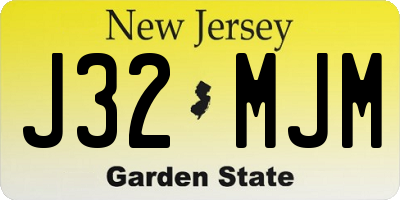 NJ license plate J32MJM