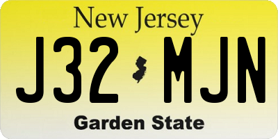 NJ license plate J32MJN