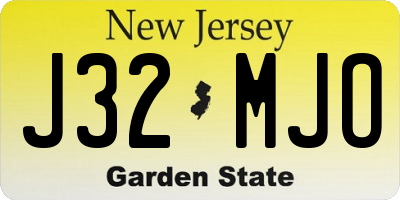 NJ license plate J32MJO