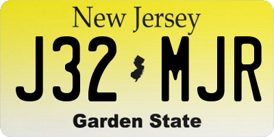 NJ license plate J32MJR